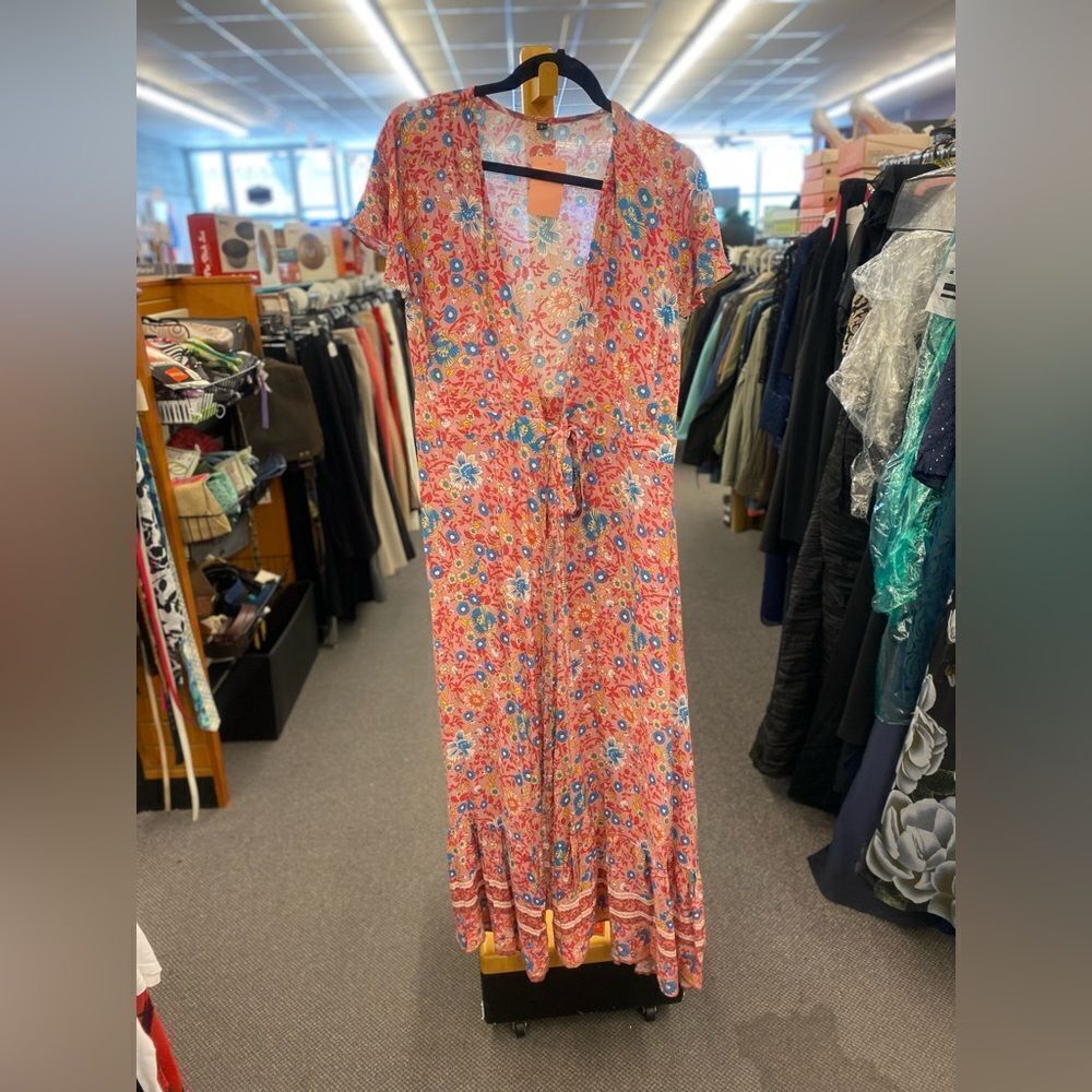 🛍️ Small Pink Floral Long Duster/Dress Coat